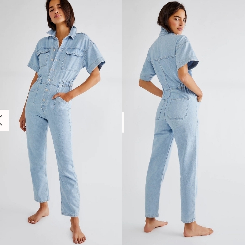 Free People Denim Jumpsuit